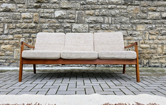 Image 1 of Set di sedute Ole Wanscher France and Son, divano e poltrona vintage anni '60 '70, stile Mid Century.