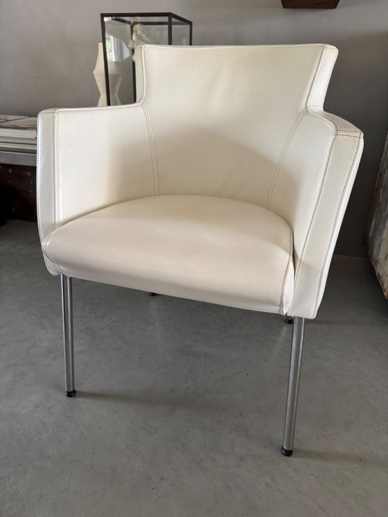 Image 1 of Vintage White Leather Design Chairs top comfort and quality 6 pieces
