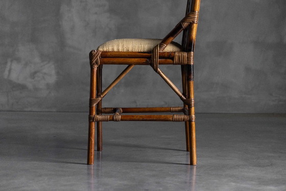 Image 1 of Stoel met hoge rugleuning van bamboe en messing van Gabriella Crespi, Italië, 1970