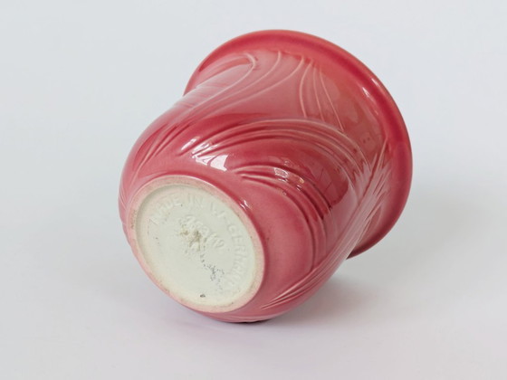 Image 1 of Jardinera de Cerámica de la Alemania Occidental de Mediados de Siglo | Estilo Art Nouveau Rosa Rubor