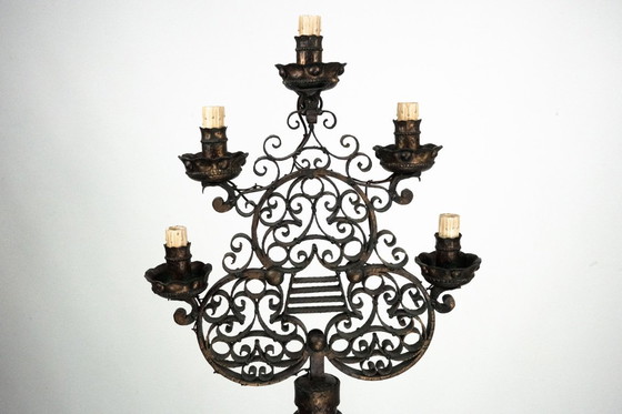 Image 1 of Zeldzame Italiaanse brutalistische vloerlamp van Longobard. Italië, jaren 70.