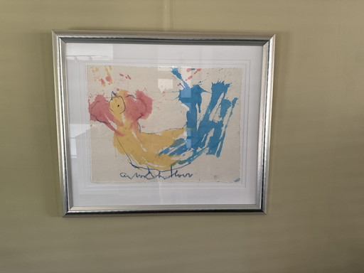 Anton Heyboer schilderij. Befaamde kip.