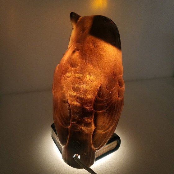 Image 1 of Lampada/luce notturna vintage a forma di gufo in ceramica, anni '50-'60, Germania