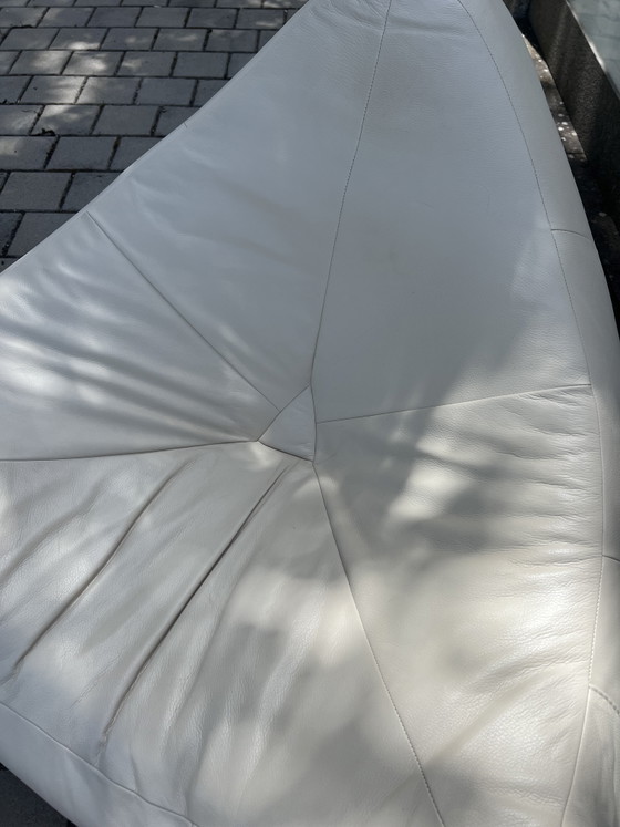 Image 1 of Fauteuil design « Chili » de Paul Falkenberg avec repose-pieds pour Rom AG – cuir véritable (Trentino Off-White)

