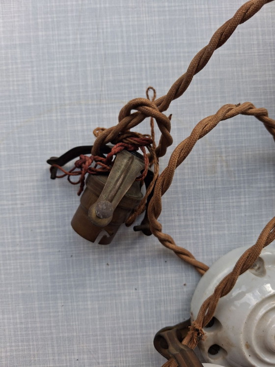 Lampada a sospensione antica sali e scendi – Lampade a sospensione, Porcellana, Ottone (photo 9 of 9)