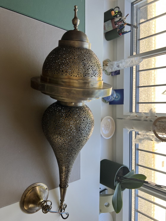 Marrokanische Messinglampe handgefertigt – Pendelleuchten, Brass (photo 2 of 6)