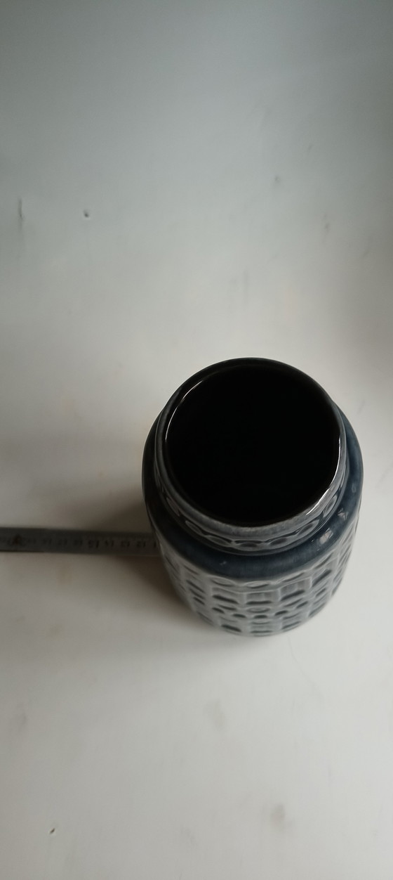 Image 1 of Vaso vintage 1970 Scheurich Inka in ceramica Germania Ovest blu