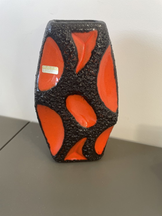 Vintage Roth Keramik set - Diamond vase 308 (with sticker) and ashtray – Ceramic (photo 4 of 8)