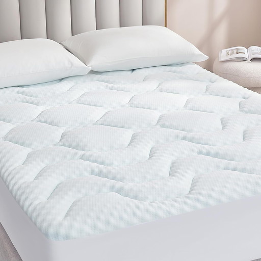 EHEYCIGA Surmatelas 140 x 190 Memoire de Forme, Rafraichissant-vezel op matras 2 Persoons 140x190 avec Poche Extra Profond