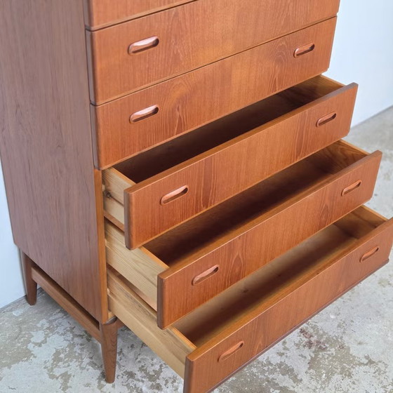 Vintage Danish chest of drawers, Omann Jun, 6 drawers, teak 1960s, Wood, Brown (photo 14 of 22)