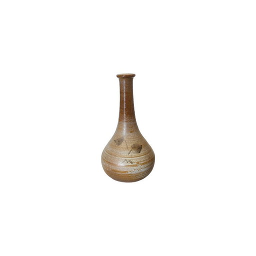 Japanische Keramikvase mit Blumendekor, 2. Hälfte des 20. Jahrhunderts