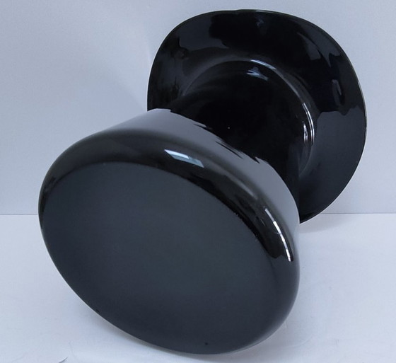 Image 1 of Champagnekoeler van zwart Murano-glas in de vorm van een hoed