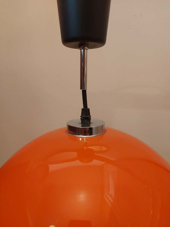 Image 1 of Orange Space Age design pendant lamp, 1970s