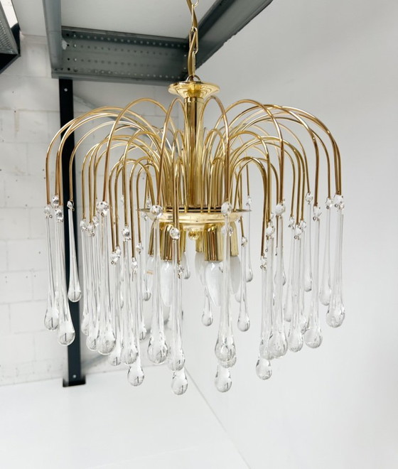 Image 1 of Lampadario a cascata in vetro di Murano XL, anni '70