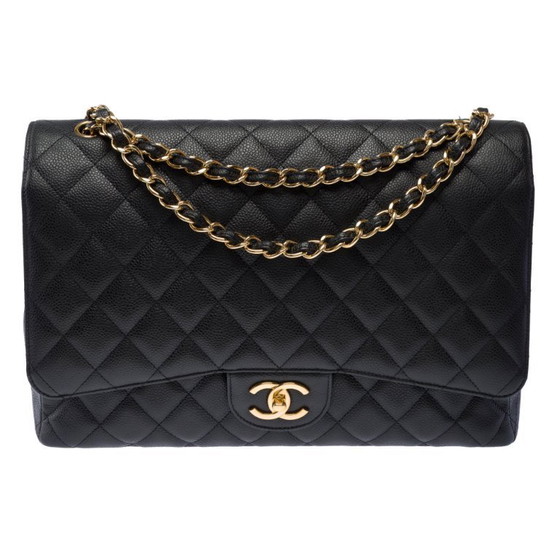 Image 1 of CHANEL Timeless/Classique Tasche aus schwarzem Leder - 103508