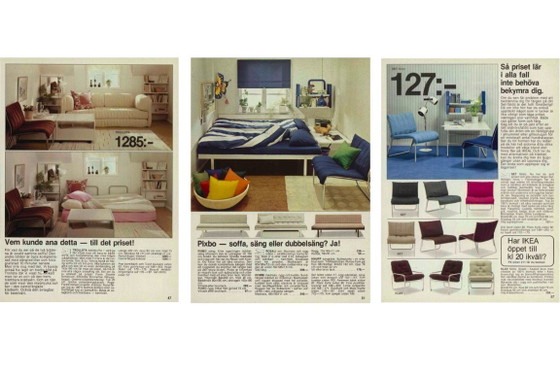 Image 1 of Set van 2 zwarte leren fauteuils met patchwork in Scandinavische stijl uit het midden van de 20e eeuw van Ikea, jaren 80.