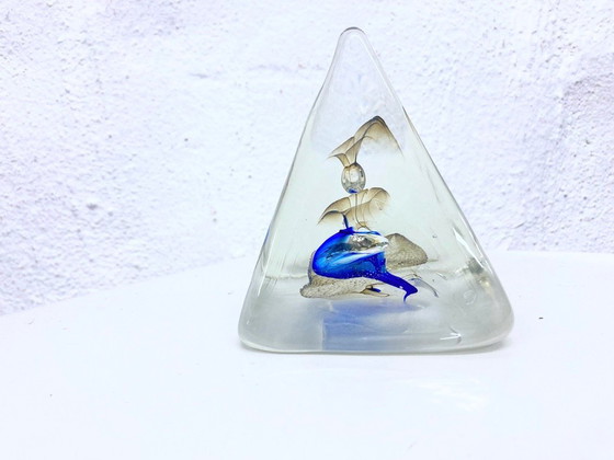 Image 1 of Signed glass paperweight by Pavel Molnar, pyramid shape, 1970s/80s