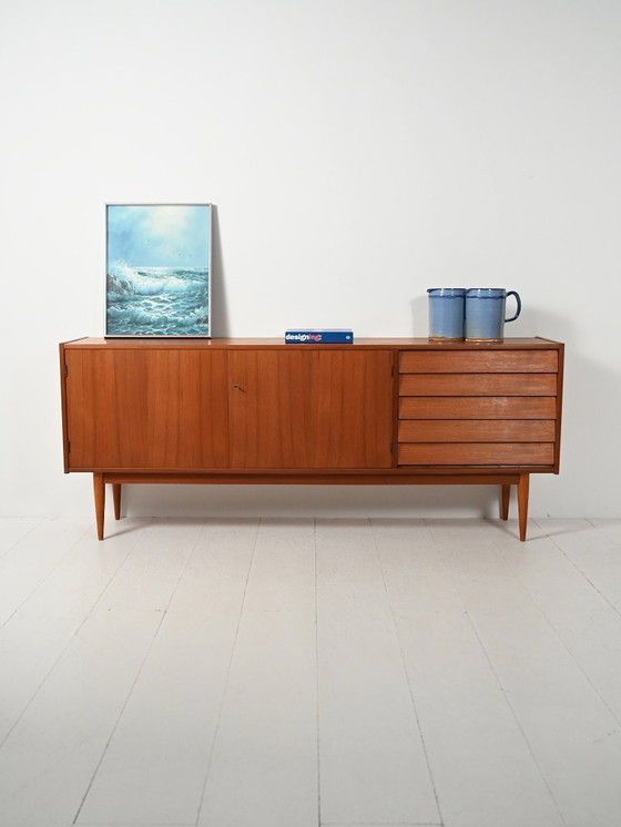 Image 1 of Scandinavian sideboard with tile-style drawers from the 1950s