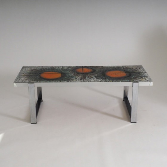 Image 1 of Mid-Century Modern Sunburst Tile Coffee Table