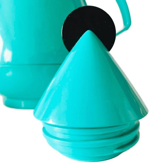 Carafe isotherme Memphis vintage postmoderne en plastique turquoise Leifheit, années 1980 – Vaisselle, Plastic (photo 5 of 7)