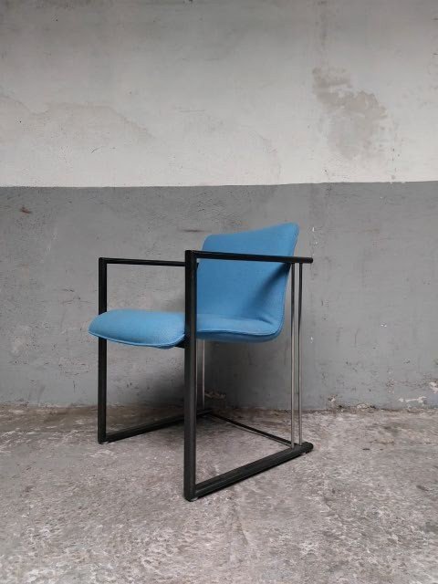 Image 1 of Blauer Rohrrahmenstuhl 1980