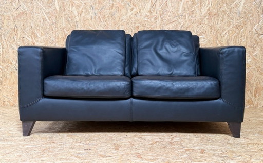 Machalke Design Bank Van Leer Model Pablo zwart
