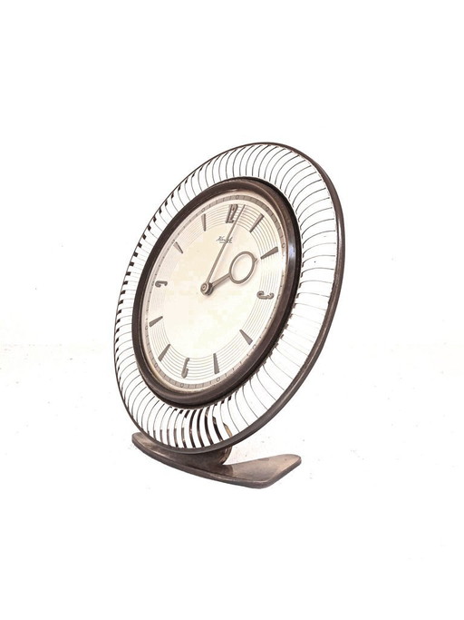 Heinrich Moller design Kienzle years '30 minimal neoclassic desk clock decò 8 days