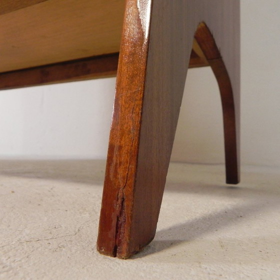 Image 1 of Mobiletto vintage, scrittoio in rattan e legno, anni '60