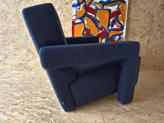 Image 1 of CASSINA Utrecht 637 armchair in Midnight BLUE Kvadrat wool by Gerrit Rietveld