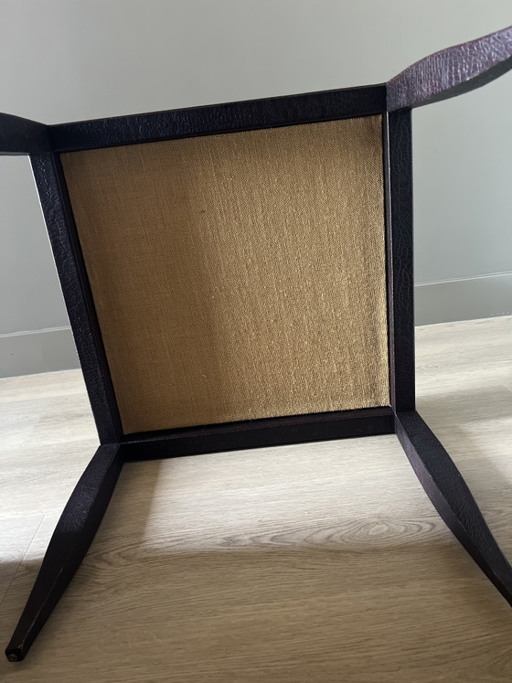 Image 1 of Klassieke leren bijzettafel - aangeschaft bij Mulberry.
