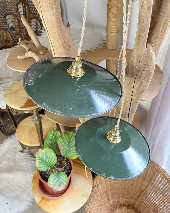 Lampada Portatile Vintage in Acciaio Smaltato Verde Personalizzabile – Illuminazione, Industrieel (photo 5 of 14)