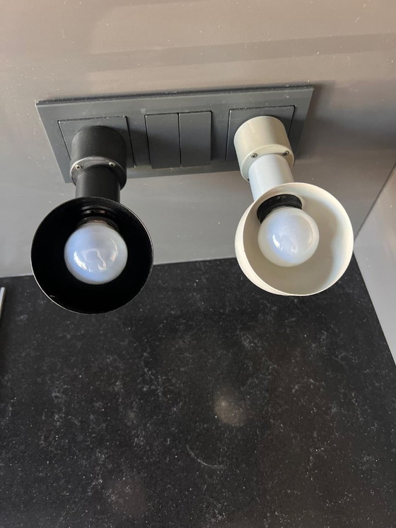 Set of two vintage space-age plug-in lamps — 70s/80s – Wall lights, Metal, Plastic (photo 4 of 7)