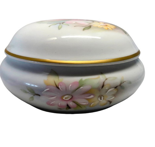 Vintage Limoges France Porcelain Bonbonniere - Hand Painted Floral Decor - Mint Condition