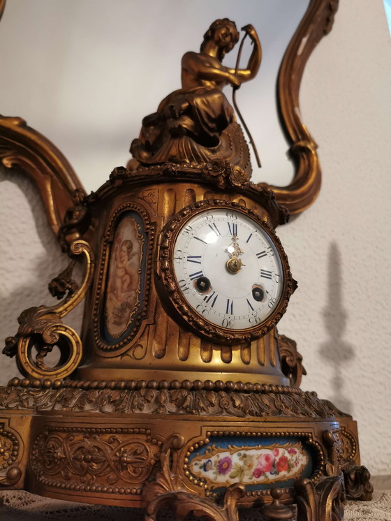 Image 1 of Brass table clock, 1940s