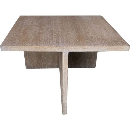Table basse vintage en chêne cérusé