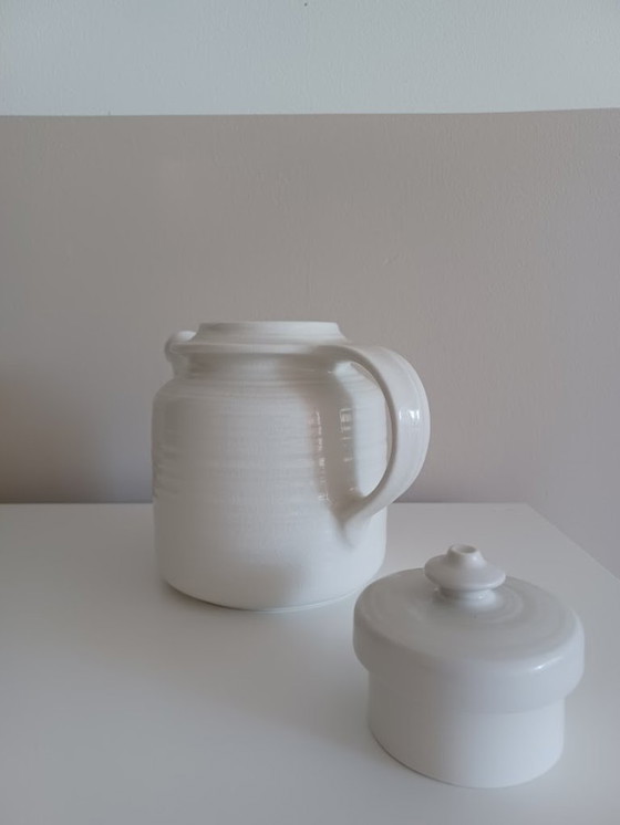 Image 1 of Arabia Finland Kaarna Teekanne - Ulla Procopé Weißes Steingut | Mid Century 1960s