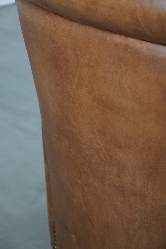 Image 1 of Poltrona vintage in pelle di pecora con carattere