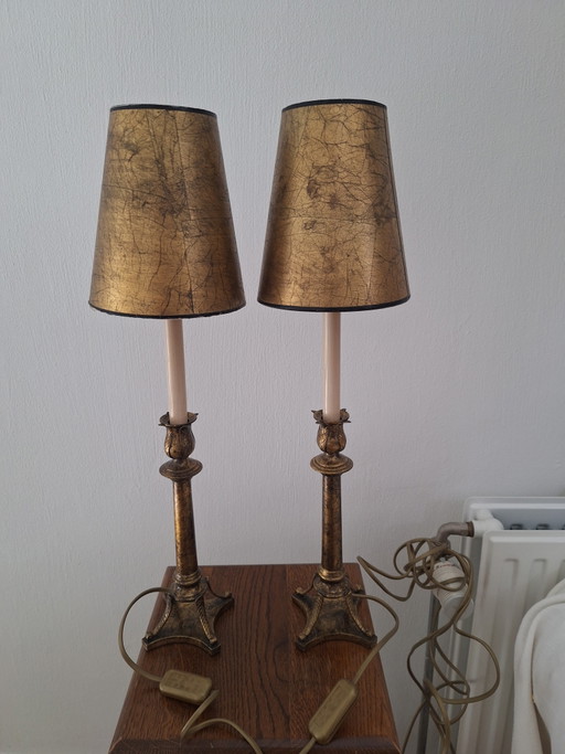 2 hohe Tischlampen aus Messing/Bronze, vermutlich von Kullmann – tafellampen, Brass