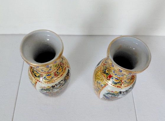 Set 3 Vasi Vintage Geisha Giapponesi Satsuma, Anni '60/'70 – Porcelain (photo 9 of 16)