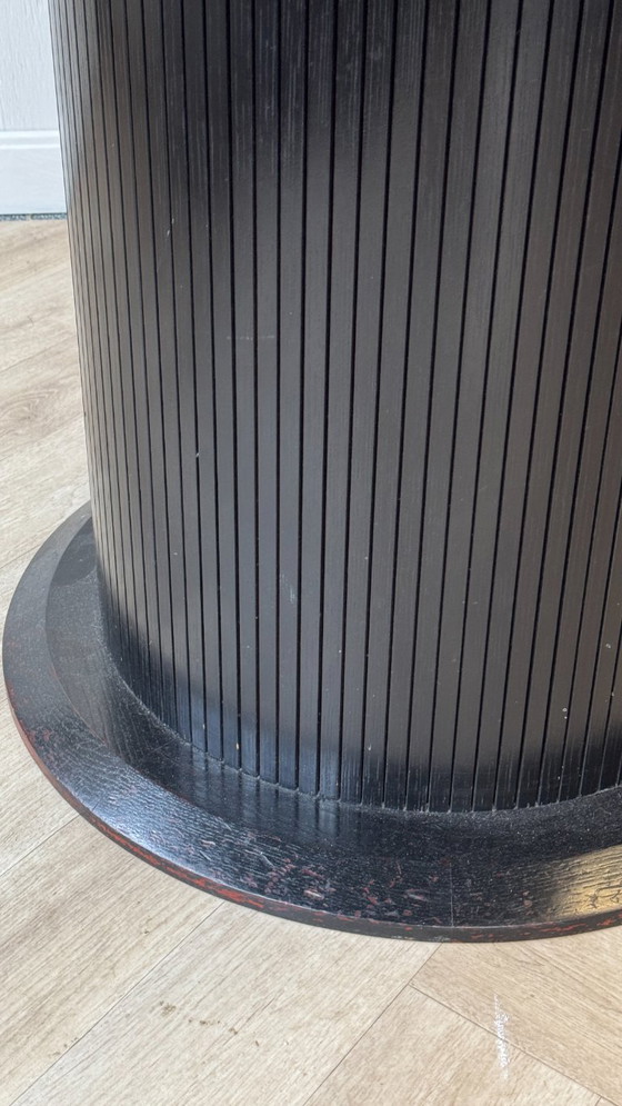 Image 1 of Vintage zwarte ronde eettafel 