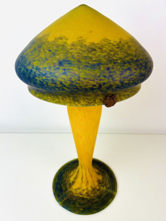 Image 1 of Lampada francese Art nouveau Mushroom pate de verre