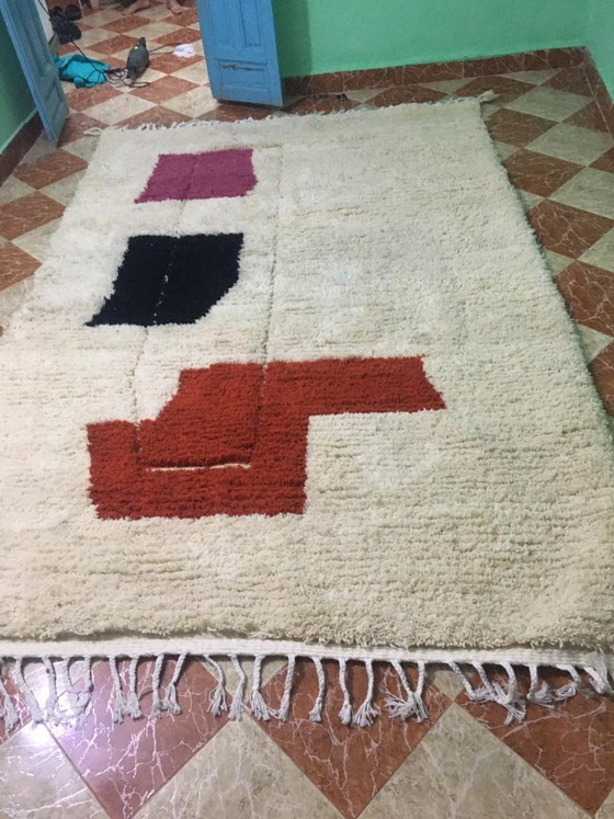 Image 1 of Moroccan multicolore 3X2m traditionnal 100 % NATURAL WOOL