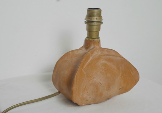 Image 1 of Lámpara de cerámica Tim Orr con base de terracota biomórfica, lámpara de mesa orgánica escultural