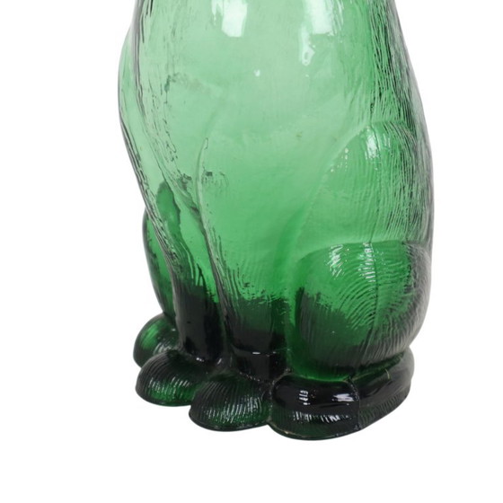 Grande caraffa in vetro verde a forma di gatto, Empoli, Italia, 37 cm – Bicchieri e caraffe, Glass (photo 8 of 15)