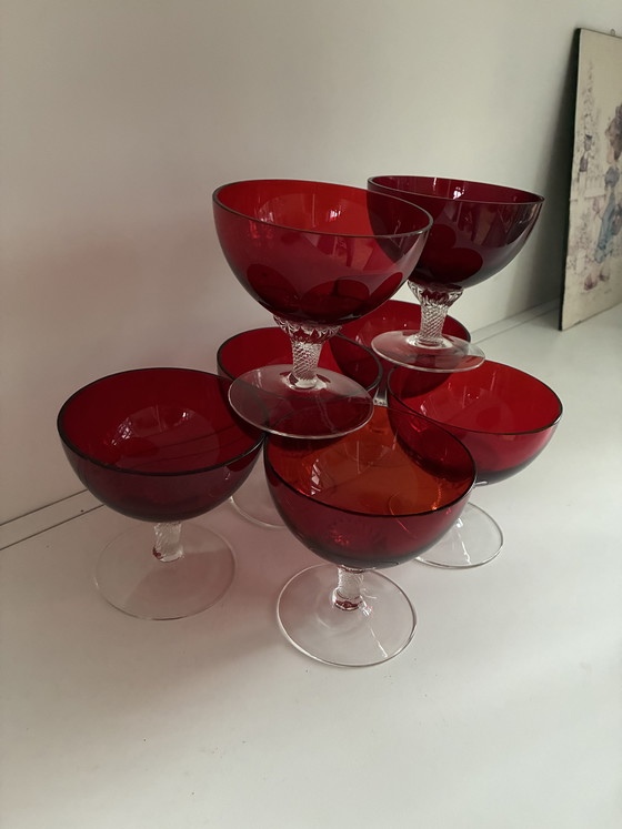 Image 1 of Mid Century George Borgfeldt champagne or dessert coupes set of 7