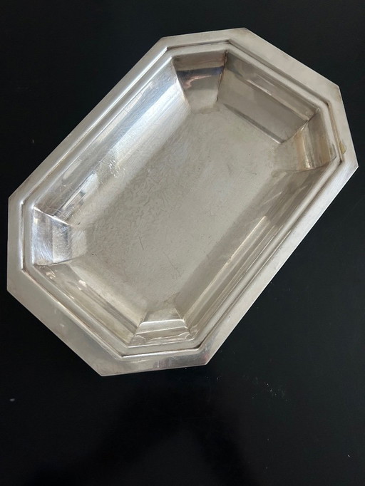 Art Deco silver-plated metal platter
