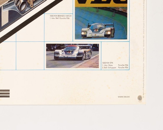Image 1 of Porsche 956 in sezione – 1982 – Poster originale vintage Porsche di Bruno Betti – Design industriale – 76x102 cm