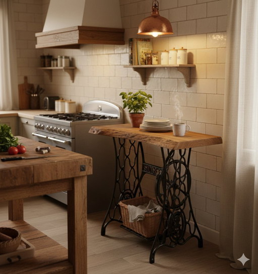 Singer industrial side table