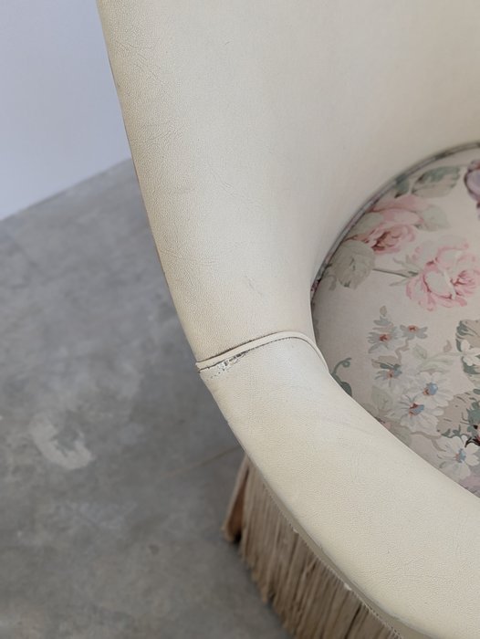 Image 1 of Vintage italian Armchair (2) - Wood, Leather, Fabric - 1960s/1970s