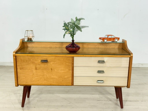 Vintage lowboard chest of drawers living room cabinet 1960